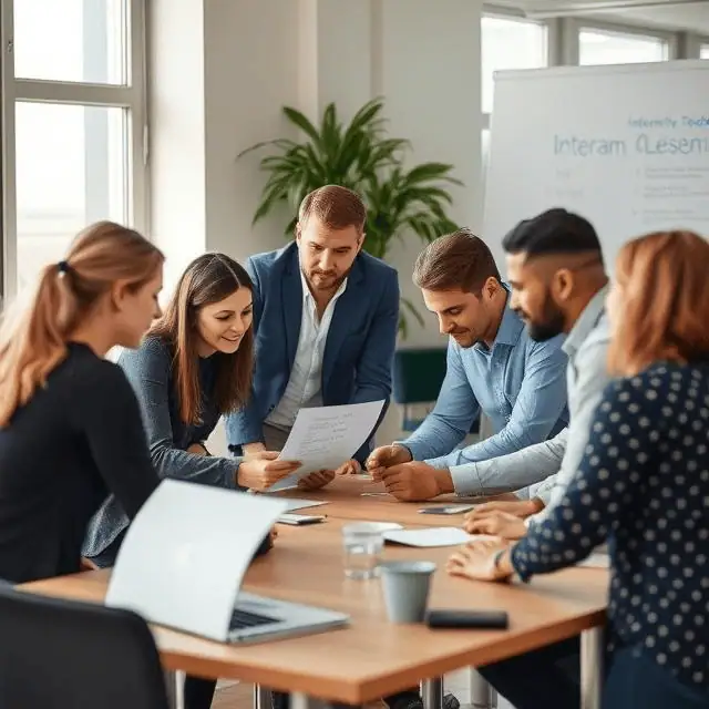 interim team leaders in a meeting
