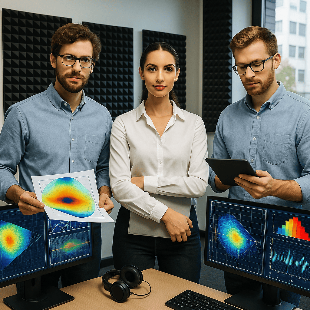 Acoustic engineer consultants showing the process of their work